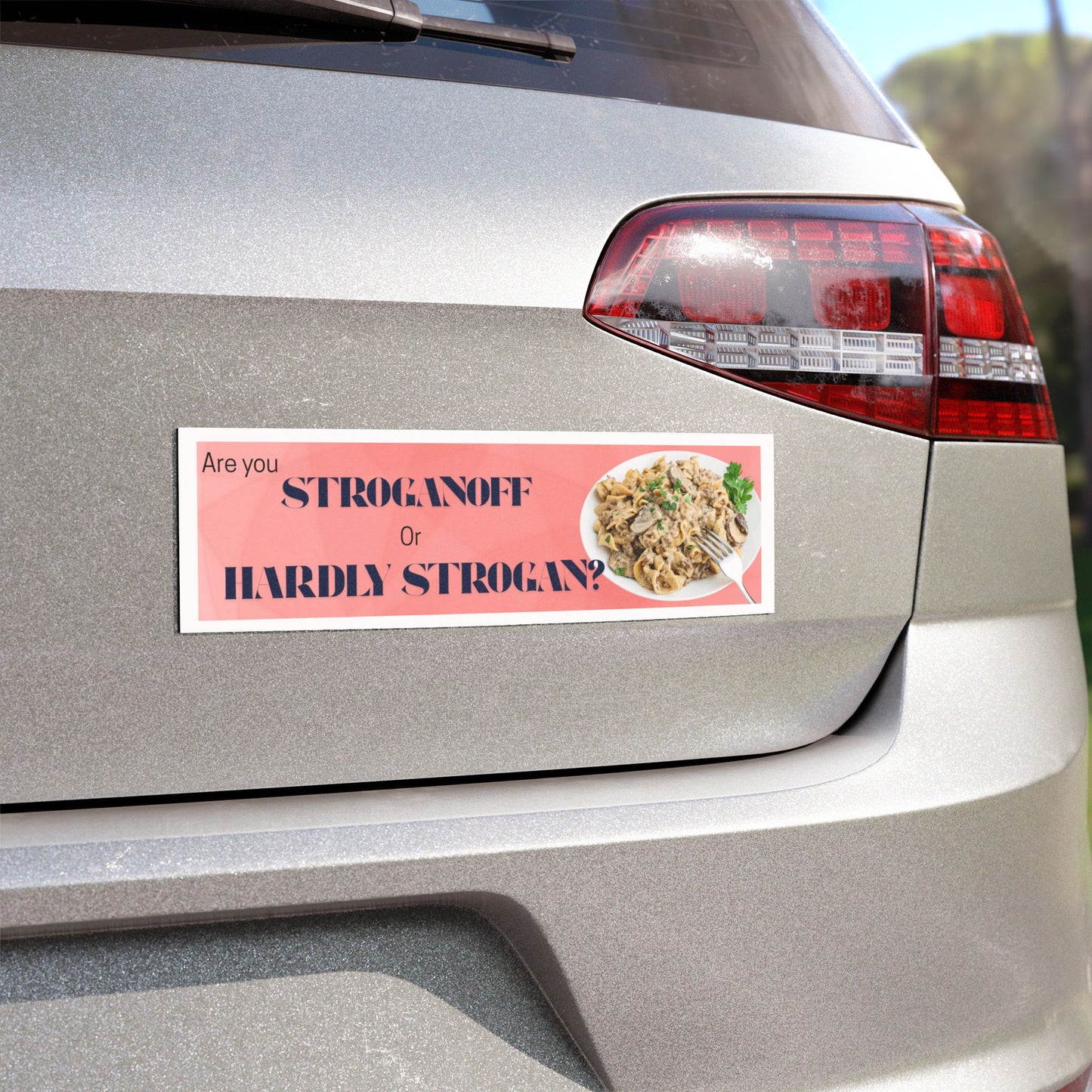 Funny Car Magnet - Are You Stroganoff or Hardly Strogan? Novelty Kitchen Humor