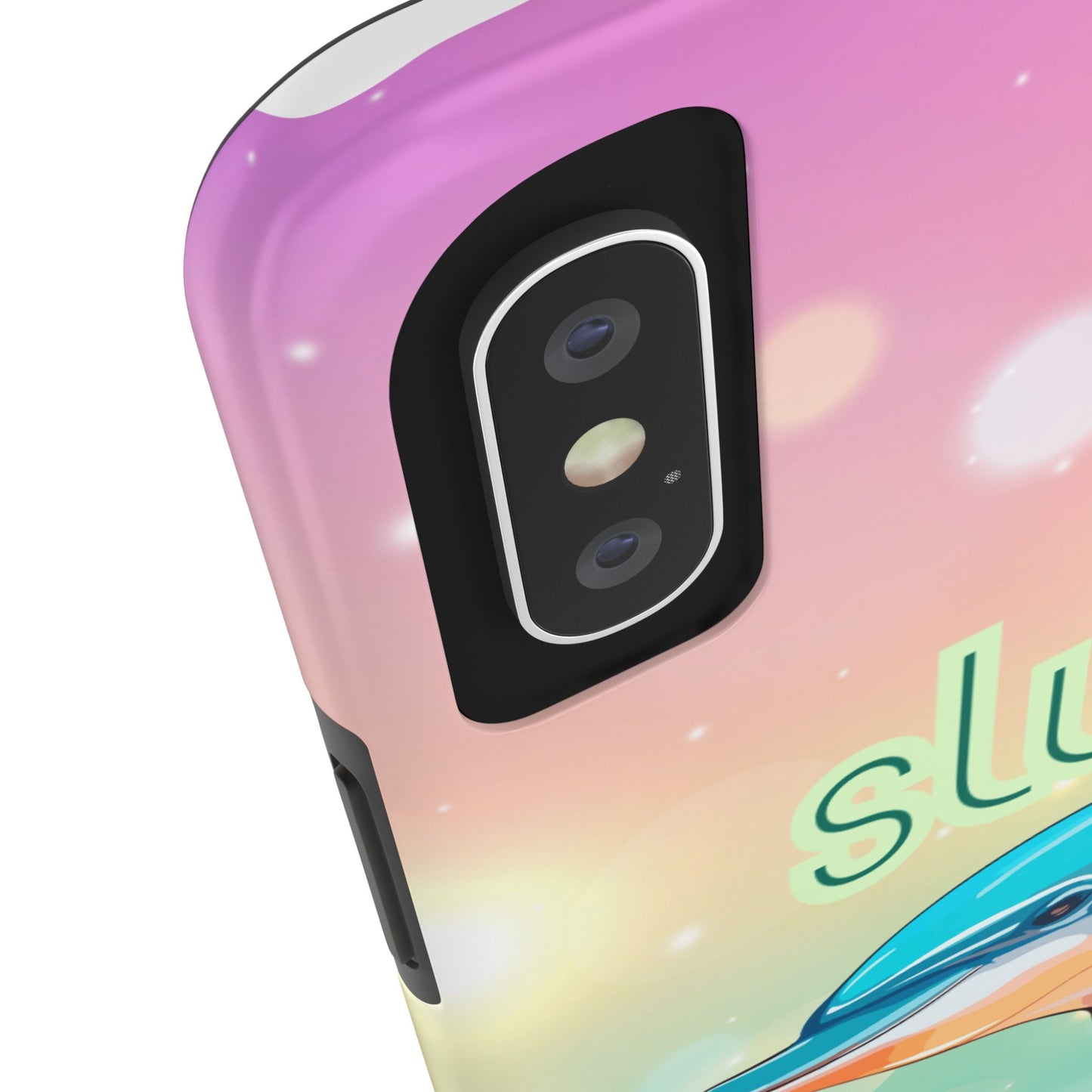 Dolphin Art Phone Case - Colorful Tough Case with 'SLUT' Design